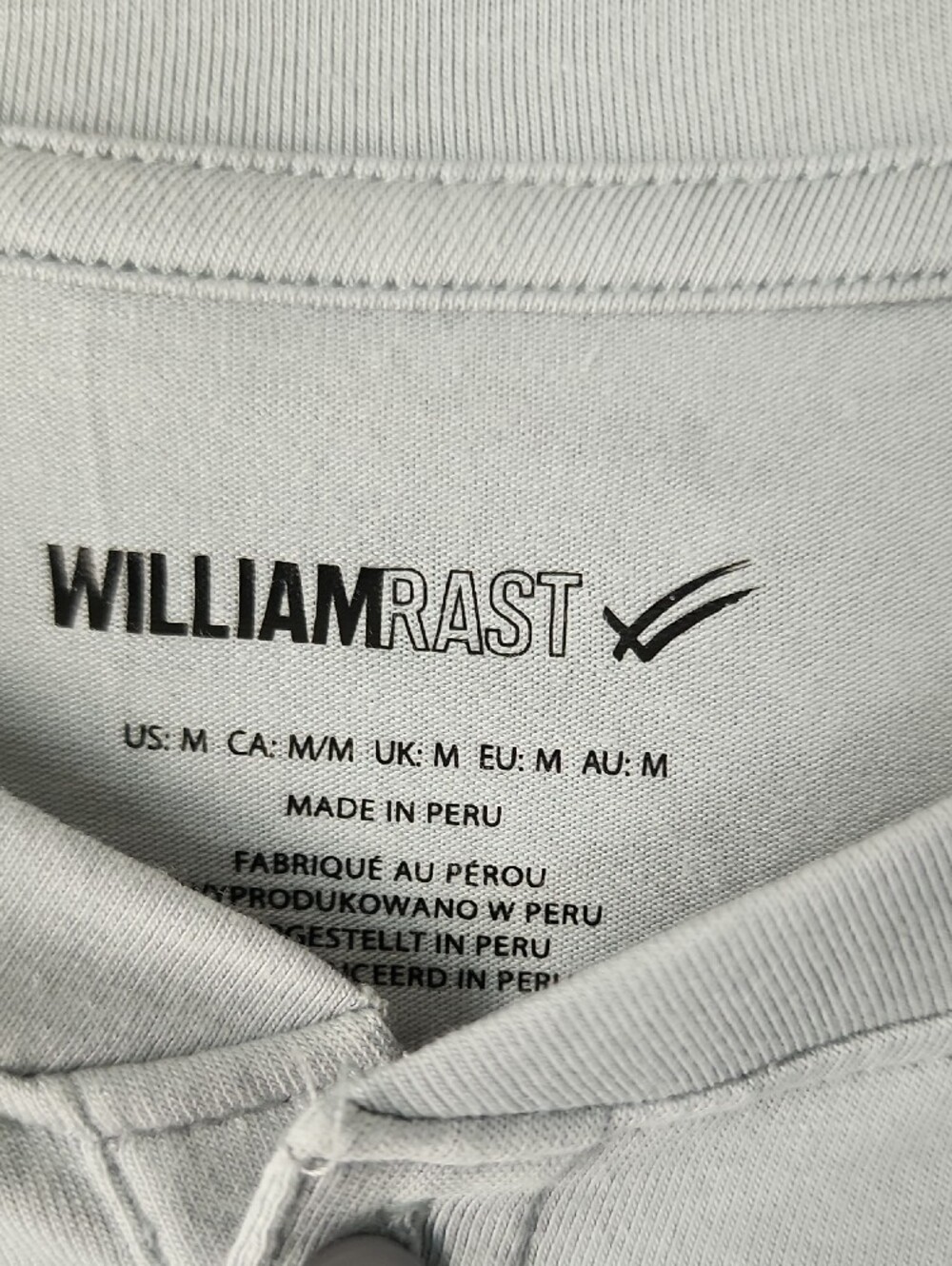 William Rast Light Gray Short Sleeve Henley Tee - Picture 4 of 5